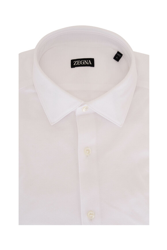 Zegna - White Jersey Sport Shirt