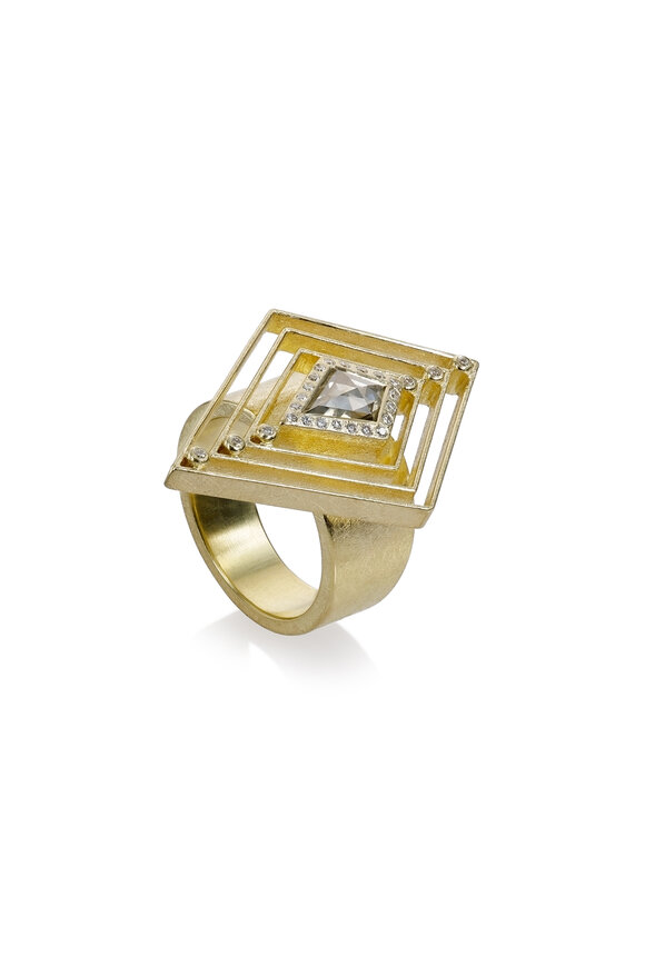 Todd Reed - Yellow Gold Fancy Diamond Triangle Ring