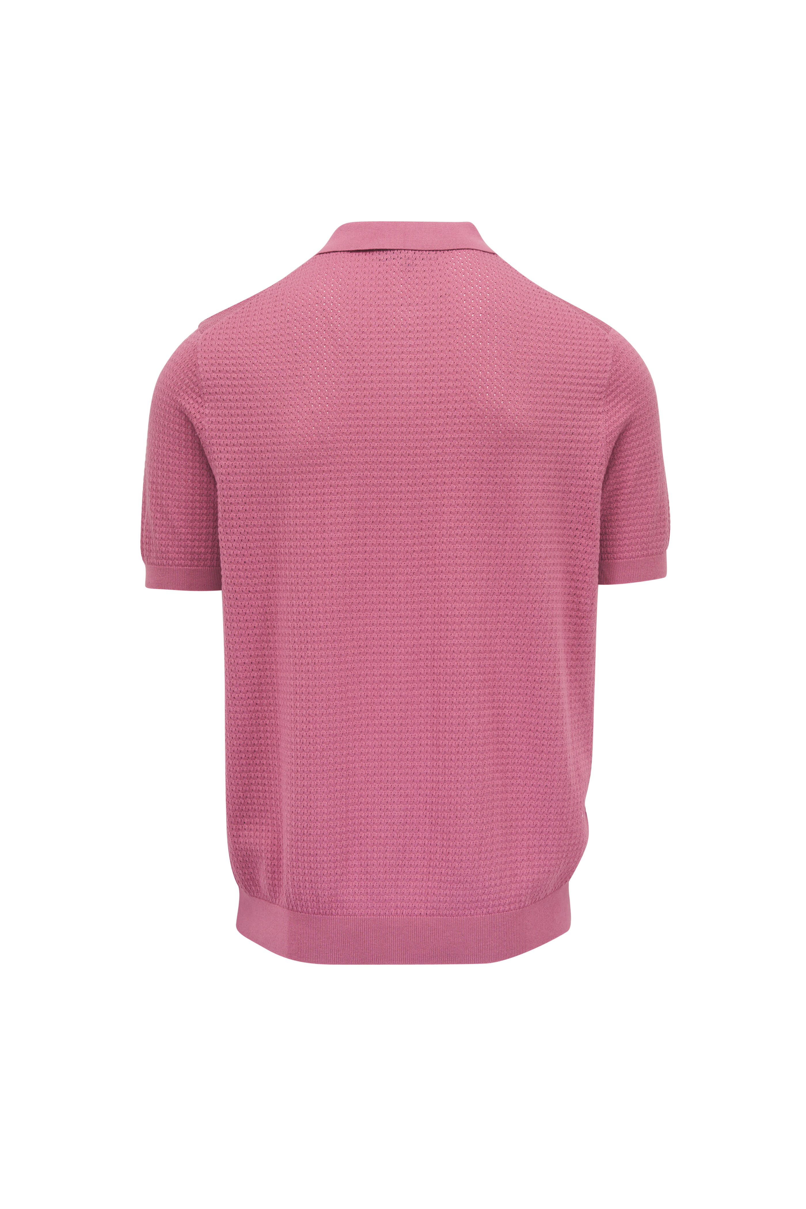 Patrick Assaraf - Rose Open Weave Short Sleeve Polo