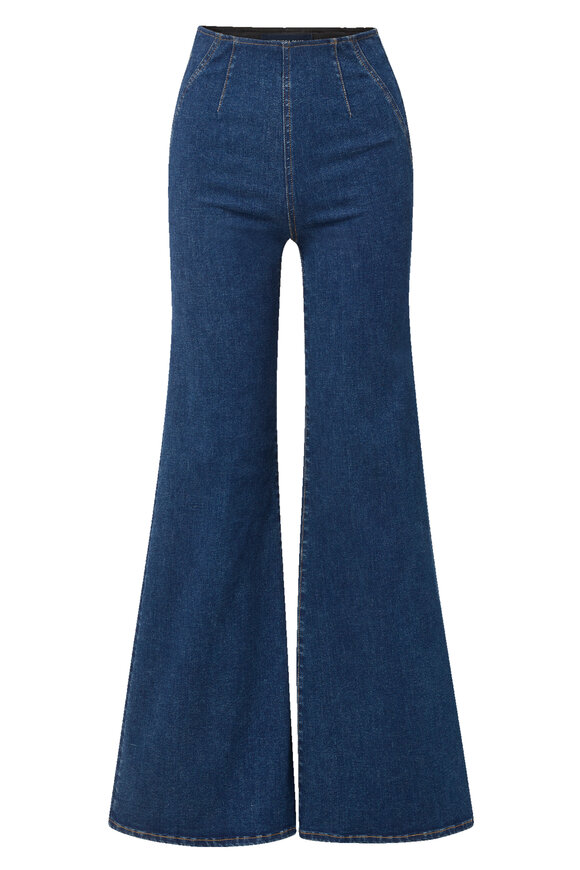 Veronica Beard Joplin Off-Duty Bright Blue Flare Jean - view 6