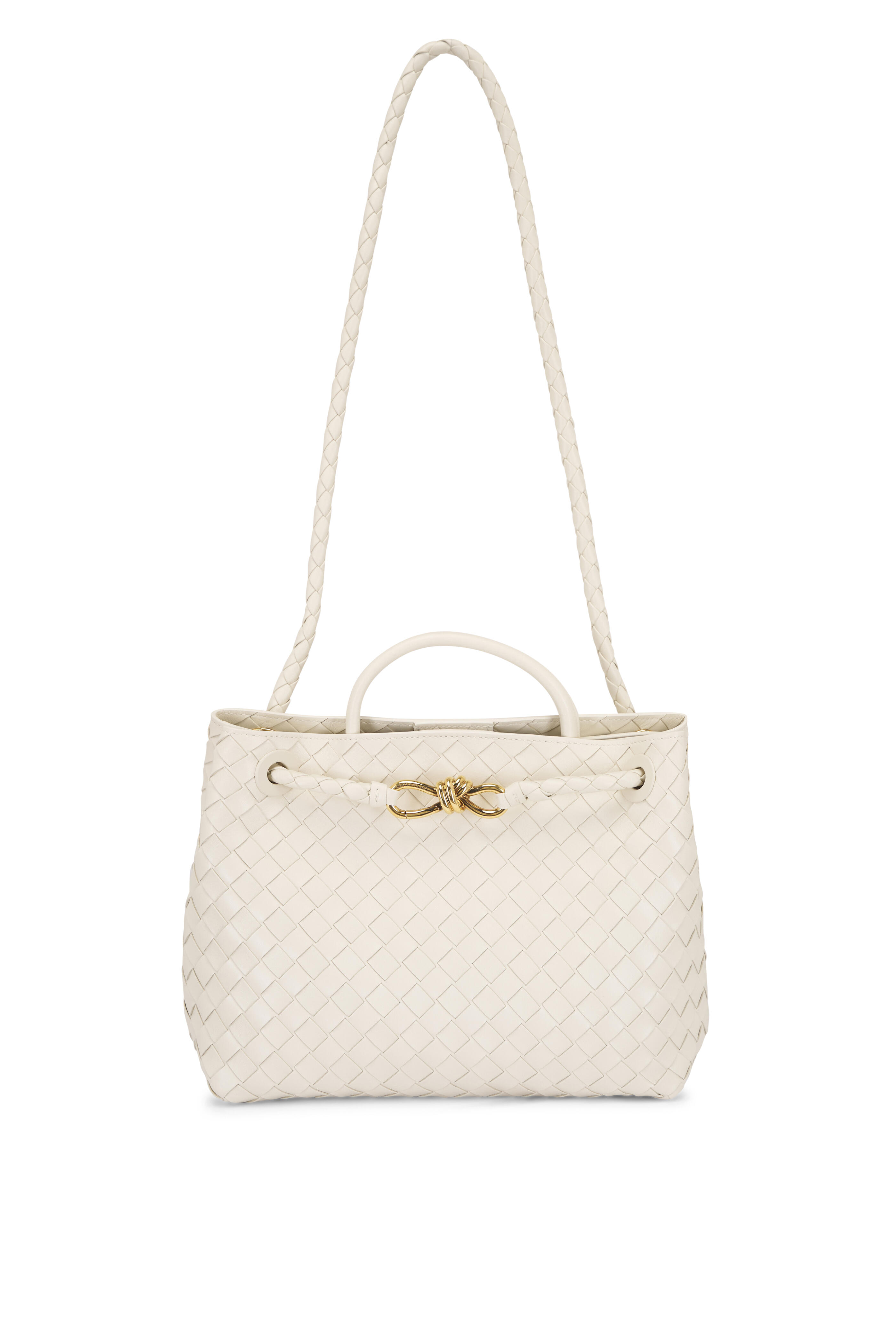 Bottega Veneta - Medium Andiamo Sea Salt Intrecciato Leather Bag