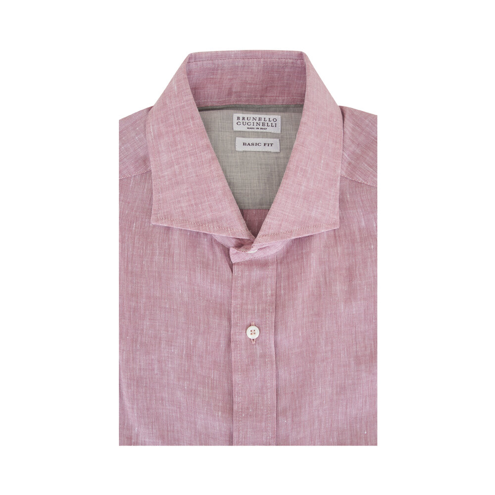Brunello Cucinelli - Tan Wide Striped Linen Blend Sport Shirt
