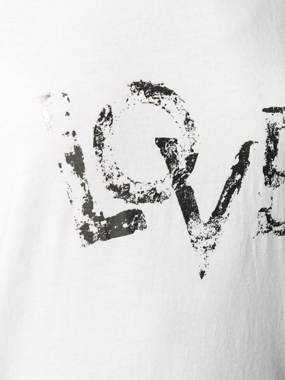 Saint Laurent - Natural Foiled Silver LOVE T-Shirt