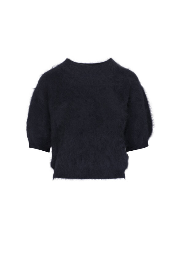 Lisa Yang Juniper Black Brushed Cashmere Sweater
