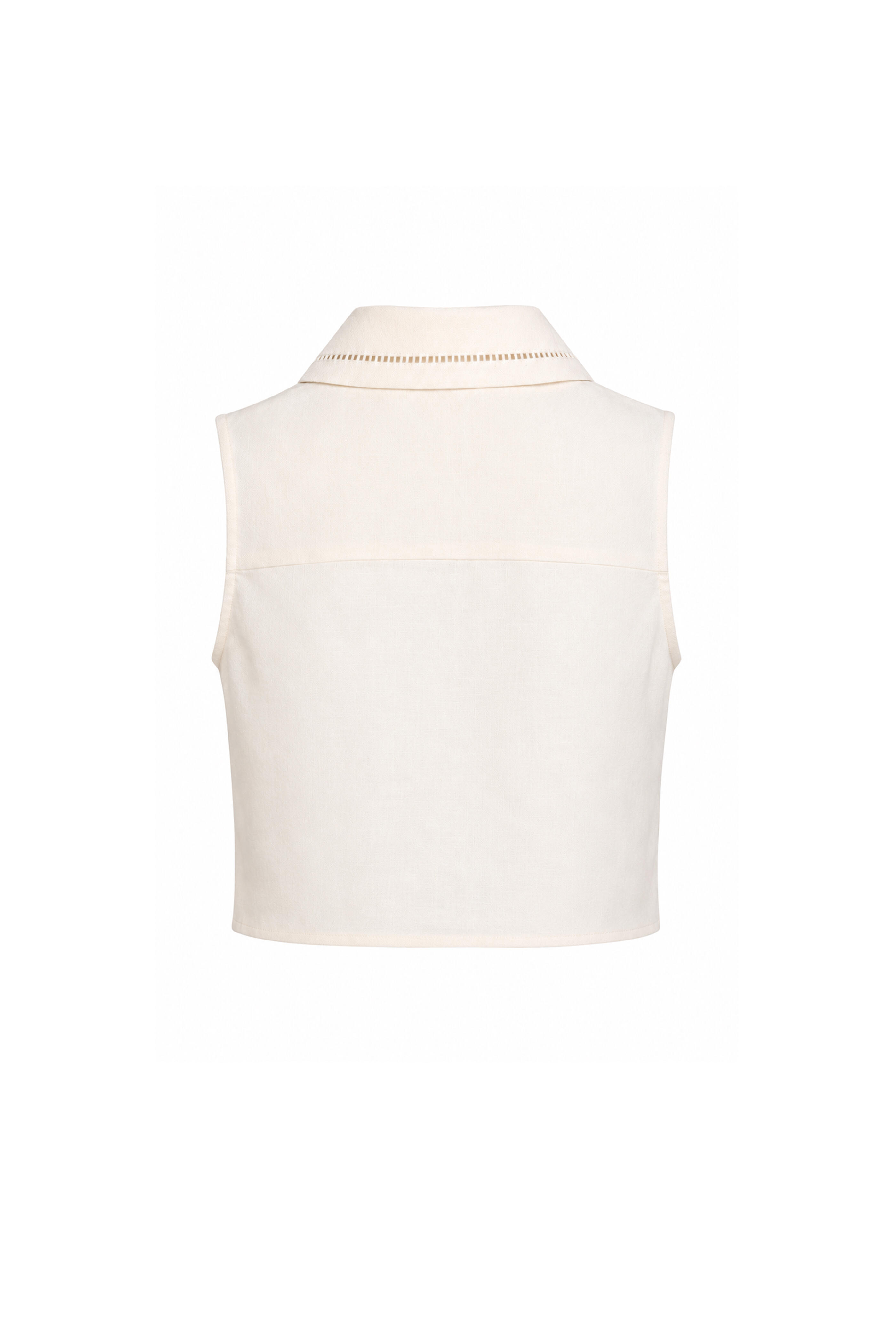 Hevron - Rosalie Ivory Linen Tank