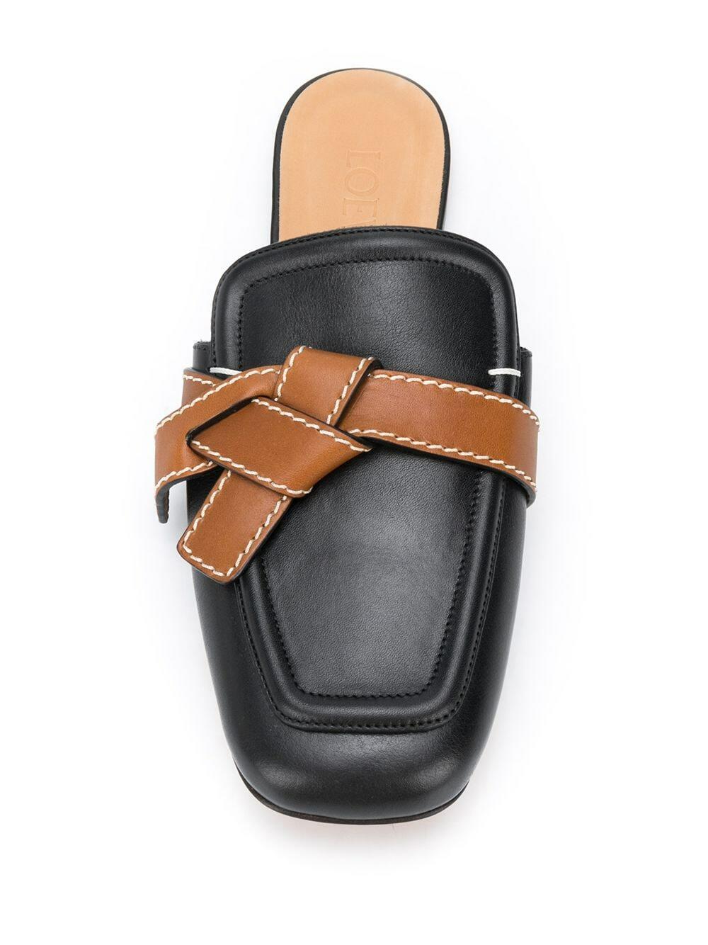 Loewe - Gate Black & Tan Leather Mule | Mitchell Stores