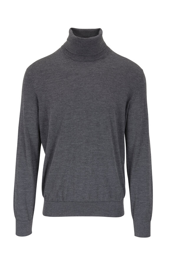Zegna - Gray Cashmere & Silk Turtleneck
