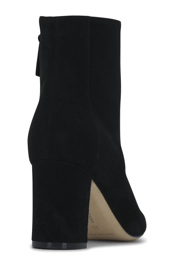 Manolo Blahnik - Rosie Black Suede Short Boot, 70mm