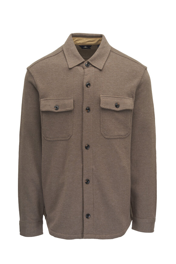 Faherty Brand Inlet Walnut Mélange Knit CPO Shirt Jacket