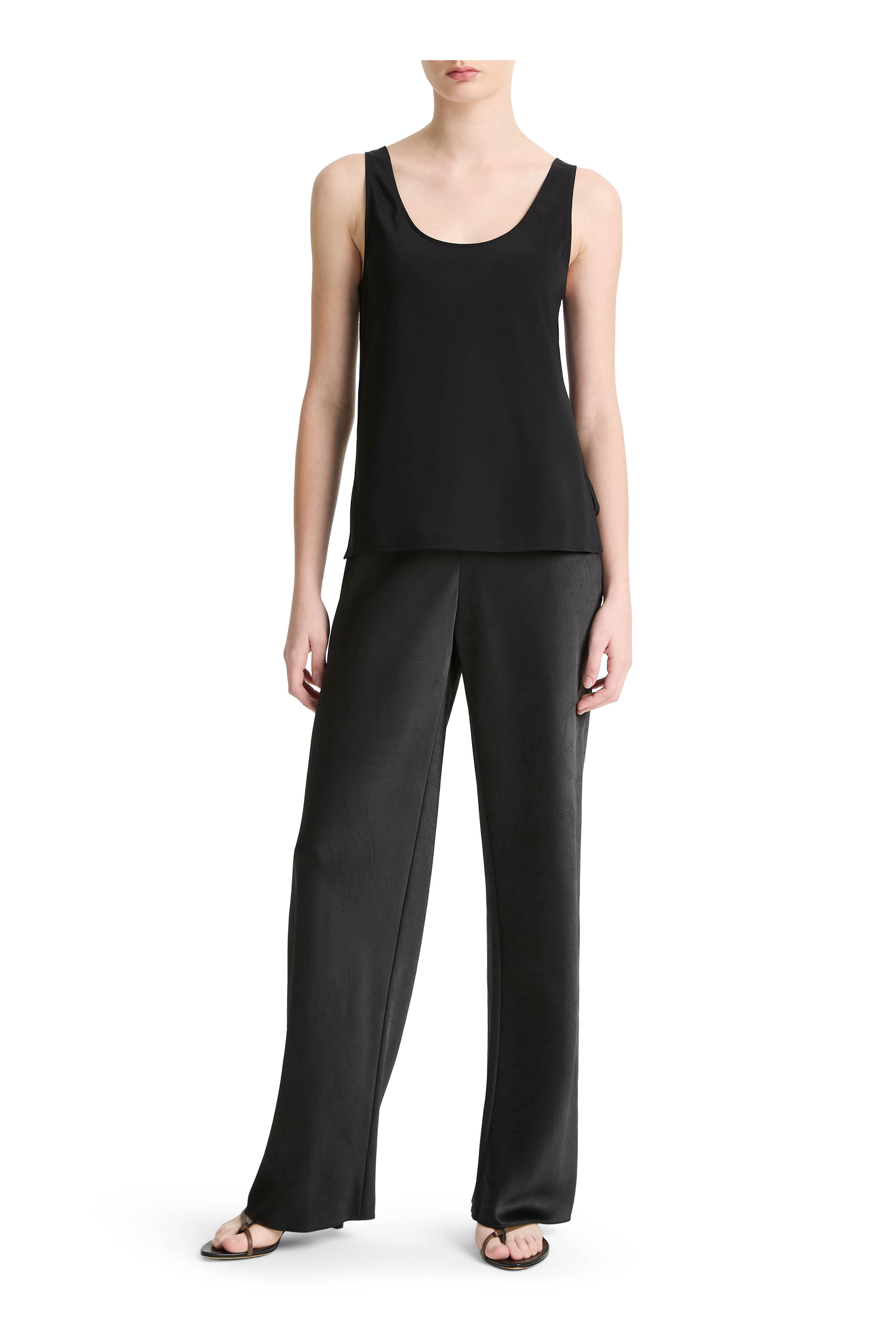 Vince - Classic Black Stretch Silk Bias Tank