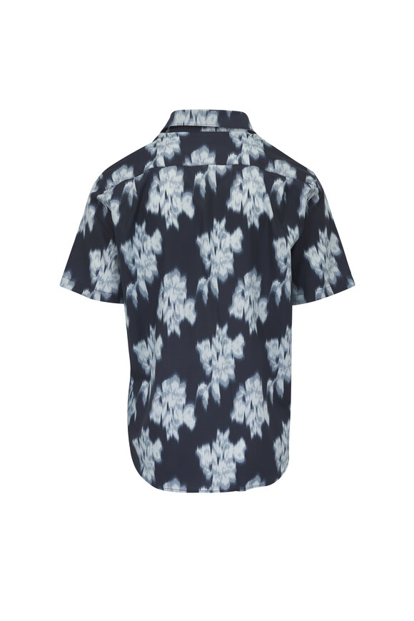 Vince Blue Rose Print Short Sleeve Sport Shirt - view 3