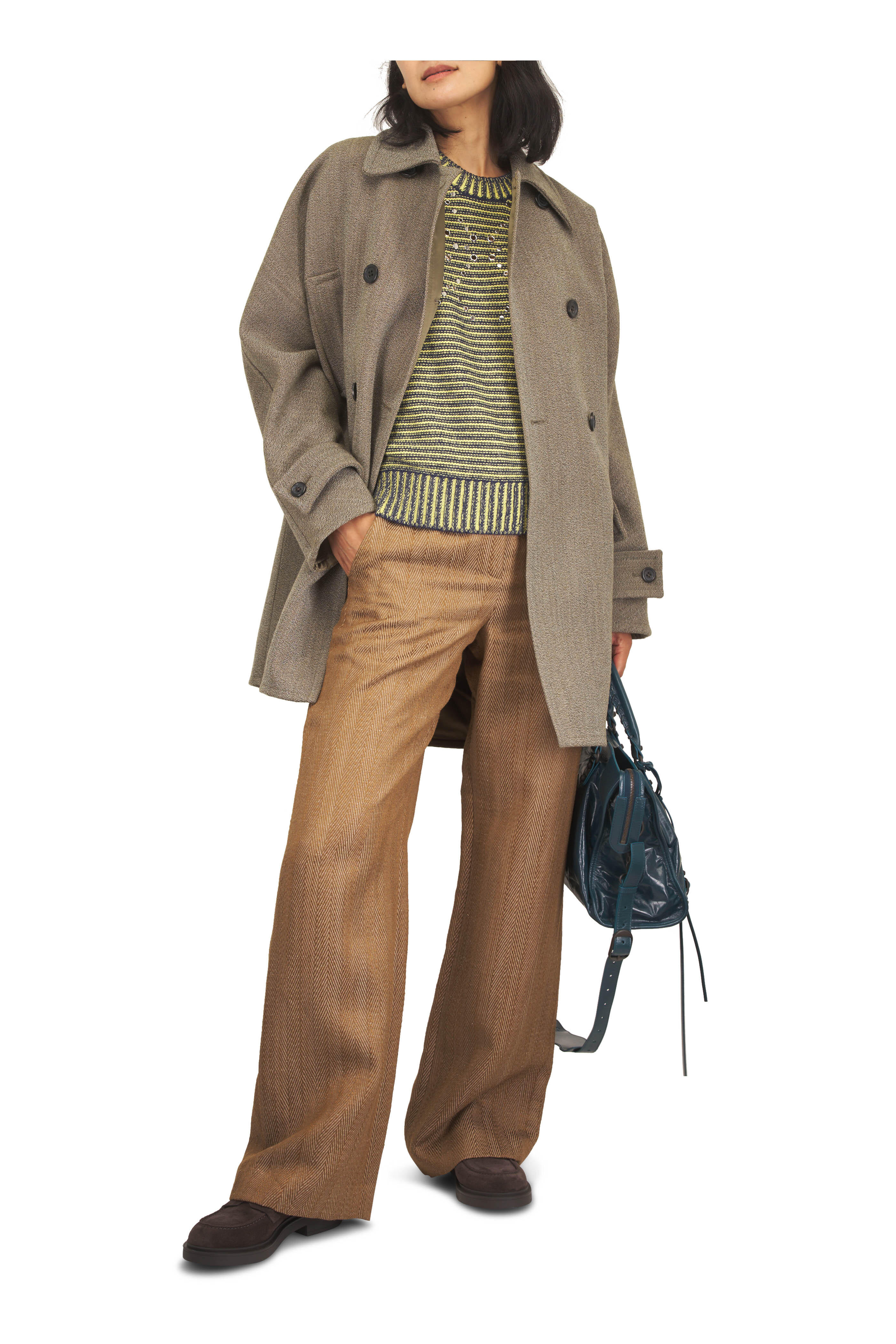 Marni - Taupe Oversized Double Breasted Coat - view 2