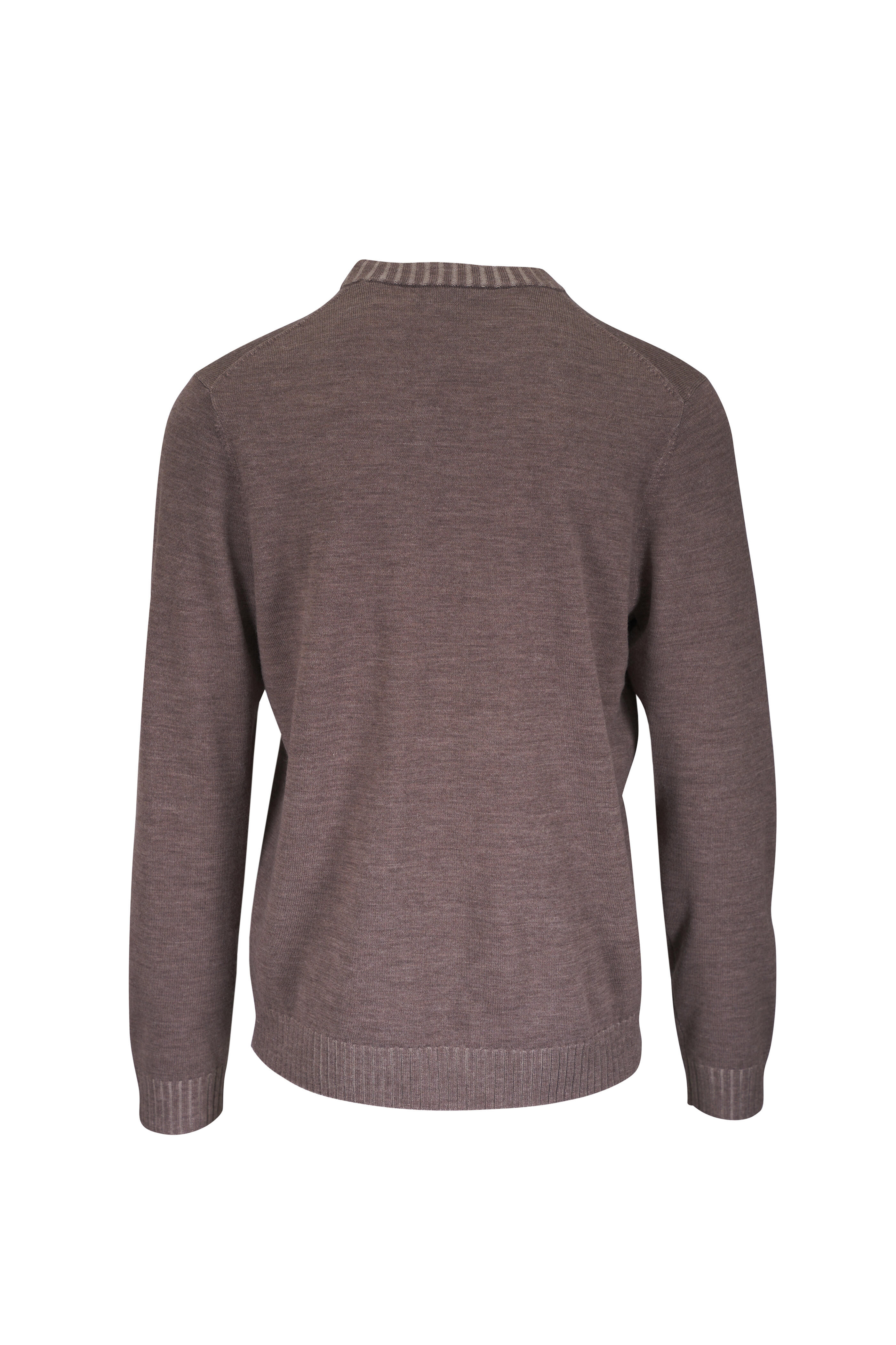 Patrick Assaraf - Fossil Plaited Extra Fine Merino Wool Sweater
