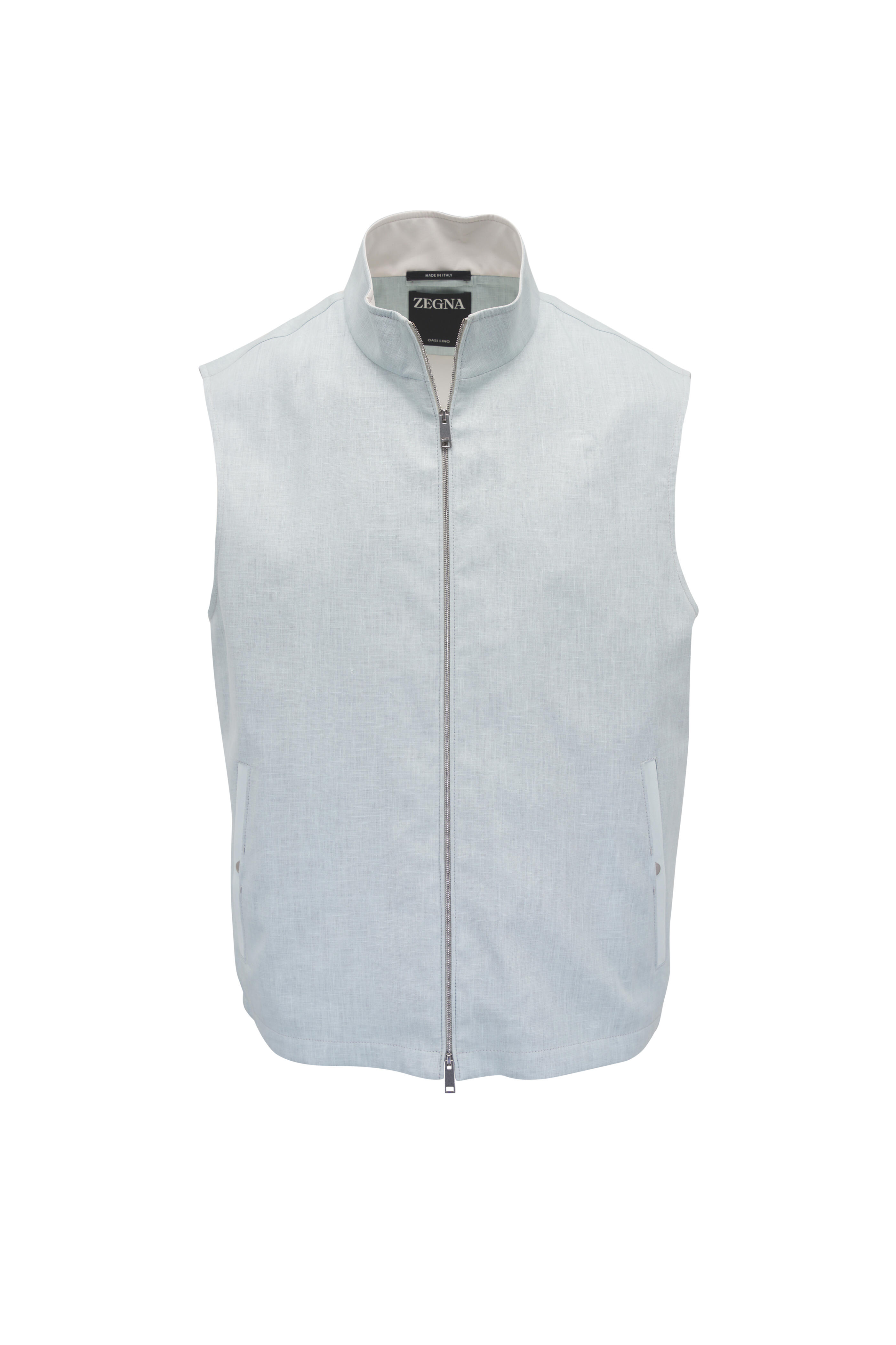 Zegna - Oasi Light Teal Linen Vest