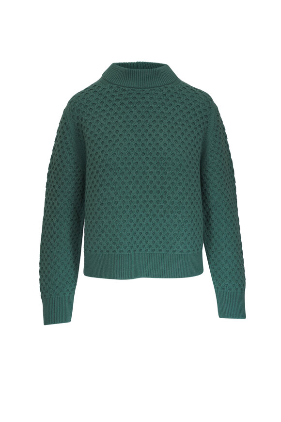 Lafayette 148 New York - Wool-Cashmere Textured Stitch Ivy Vine Sweater