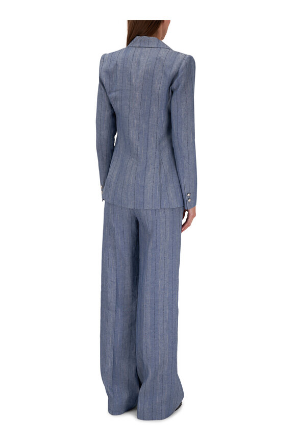 L'Agence - Chamberlain Slate Blue Pinstriped Blazer