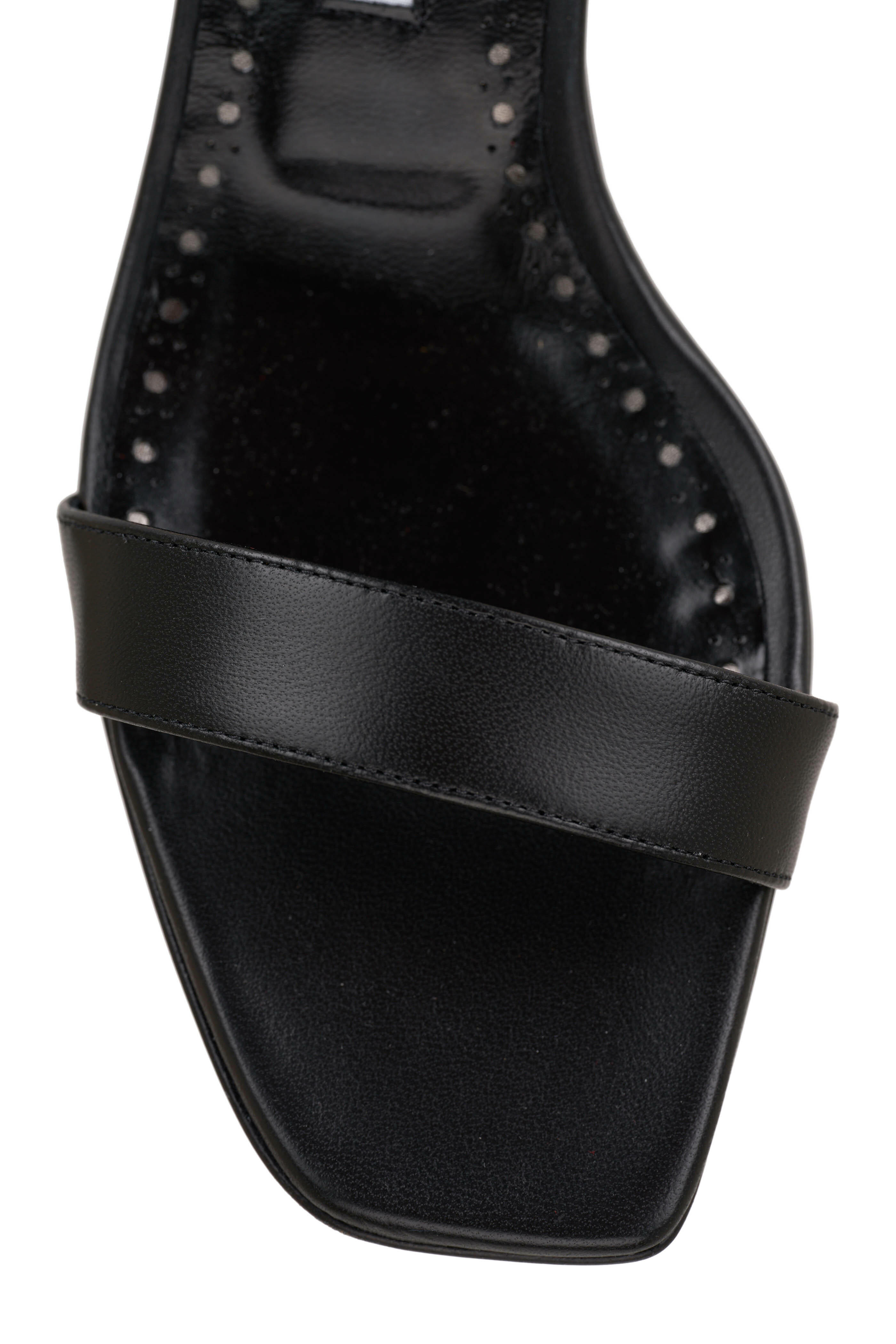 Manolo Blahnik 黒 サテン ビジュー付き 38サイズ MANOLO BLAHNIK マノロブラニク サンダル MARTAMOD マルタモド