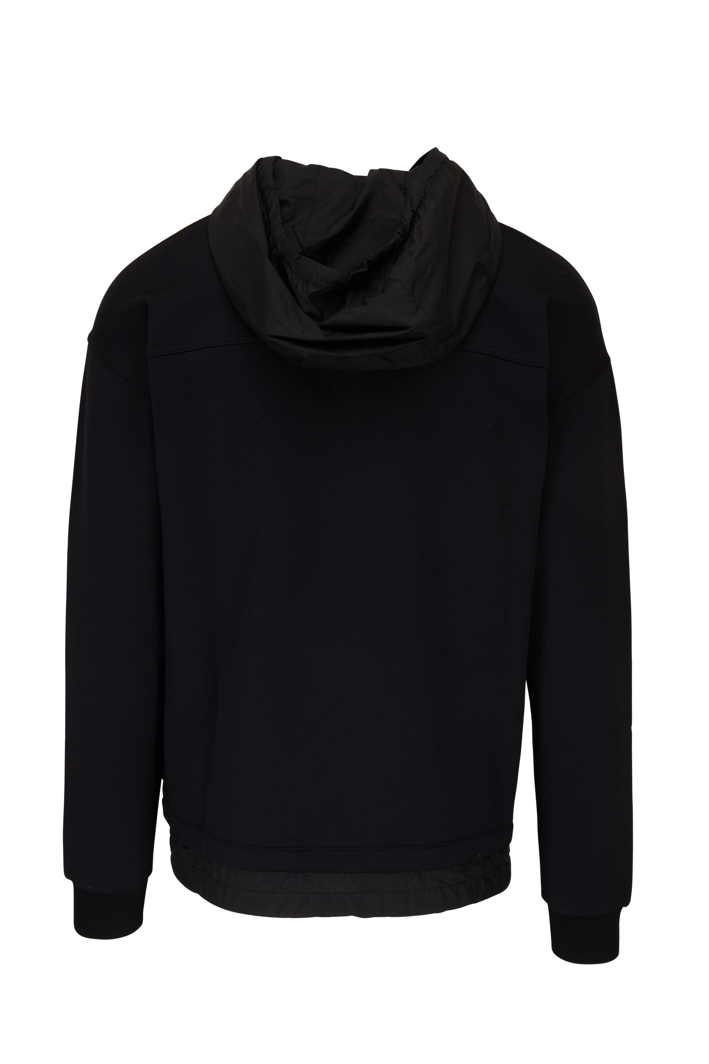Z Zegna - Black Nylon Trim Hoodie