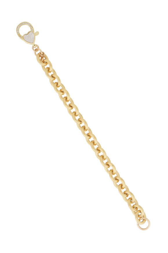Cristina V. Brushed Gold Mother of Pearl Cable Bracelet