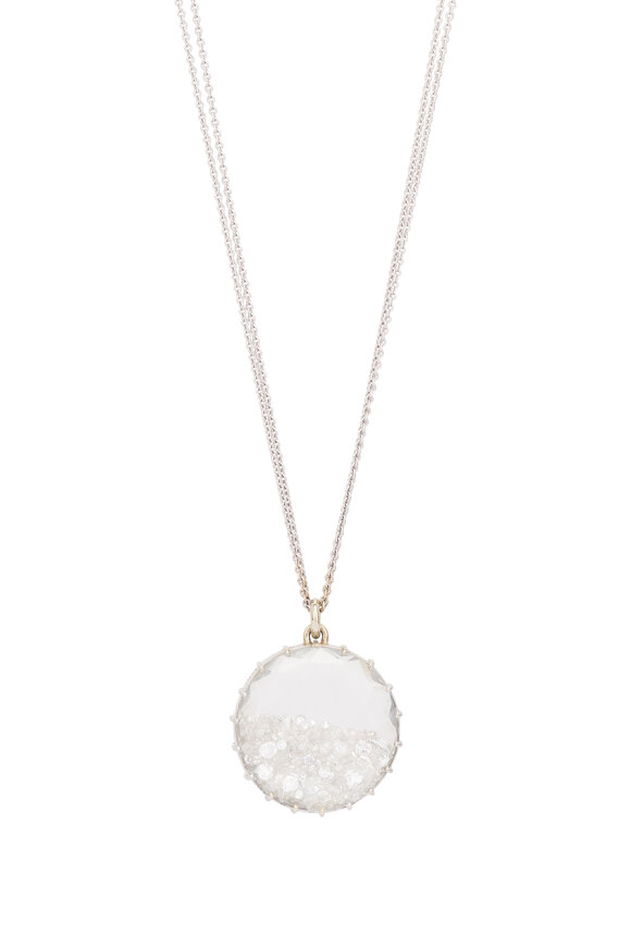 Renee Lewis 18k White Gold Round Diamond Shake Necklace - view 2