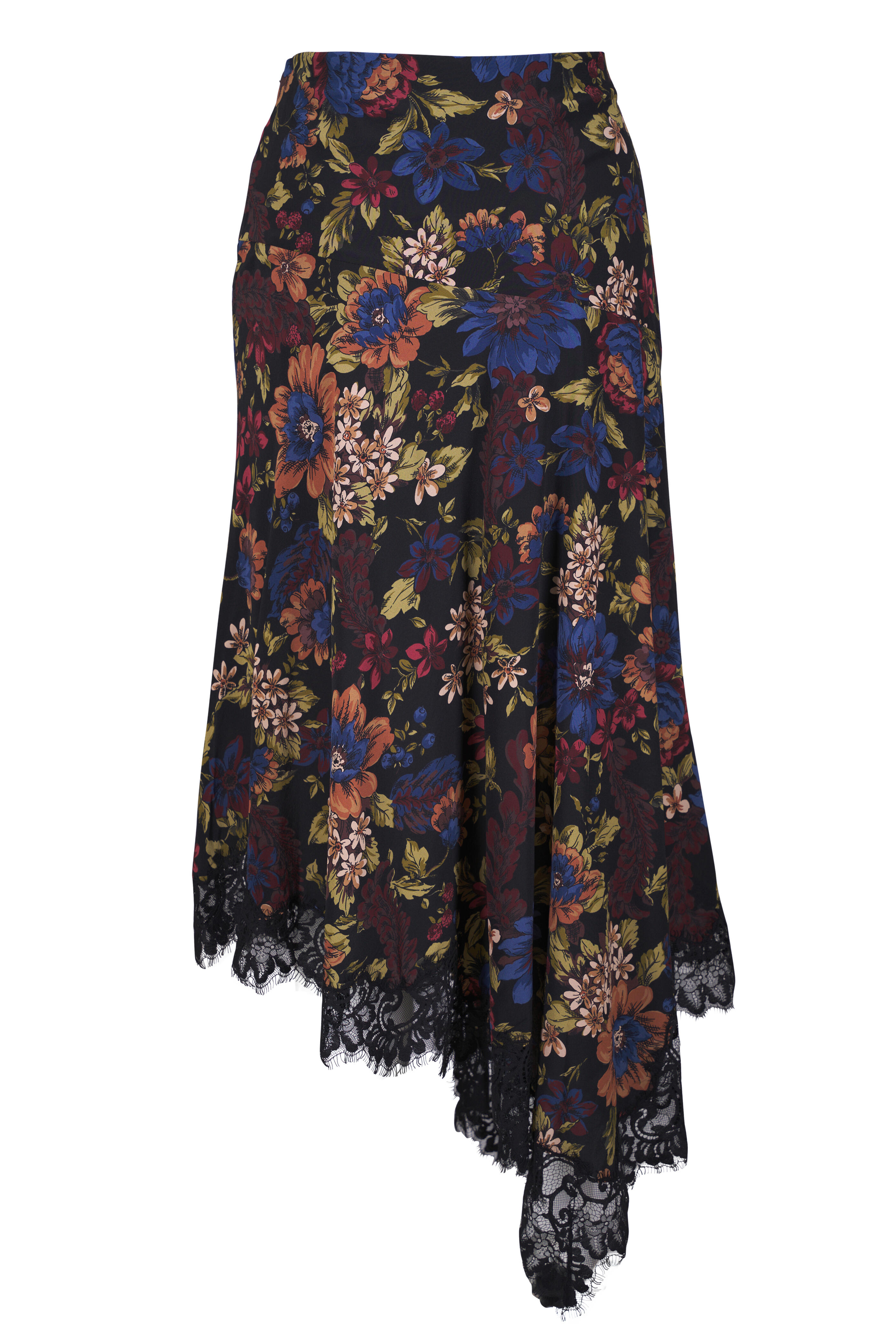 Veronica Beard - Rosemary Black Multi Floral Print Skirt