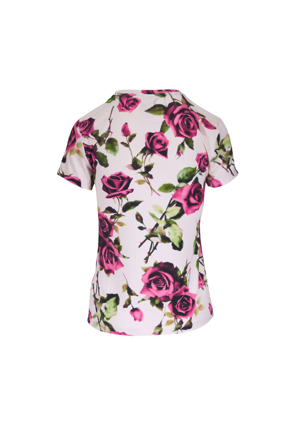 L'Agence Ressi Ecru & Mauve Romantic Rose Print T-Shirt - view 2