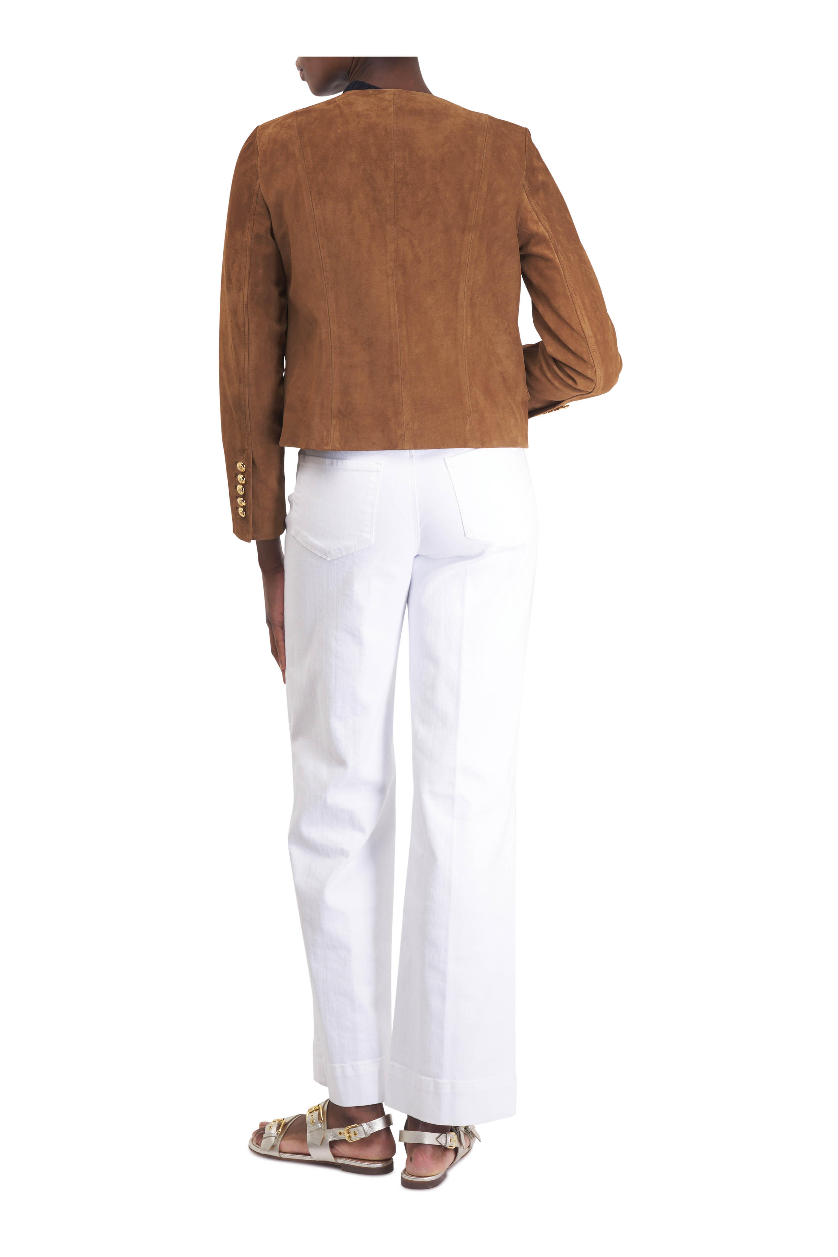 L'Agence - Nolan White High Rise Patch Pocket Wide Leg Jean