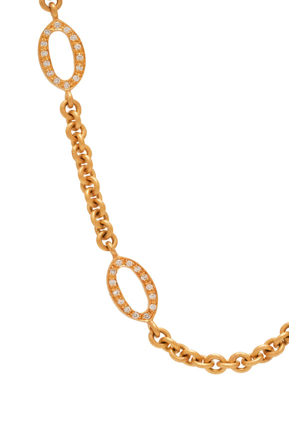 Malcolm Betts - Mixed Link Chain Diamond Necklace