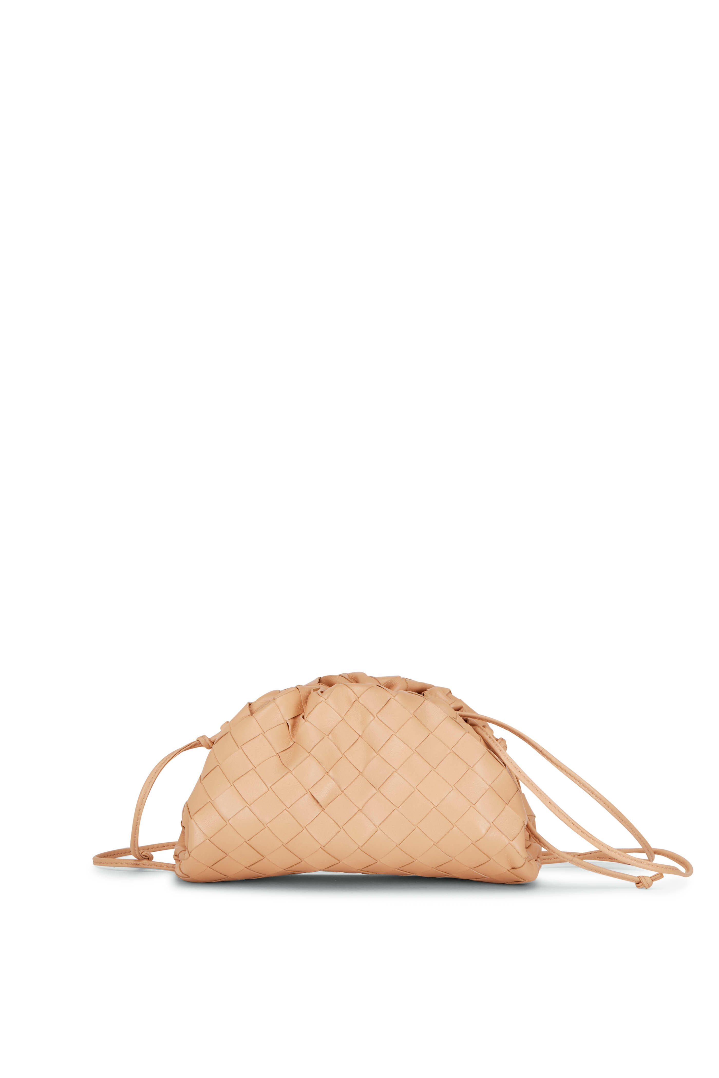 Womens Bottega Veneta Pouches, The Pouch Intrecciato Leather Clutch Bag  Almond