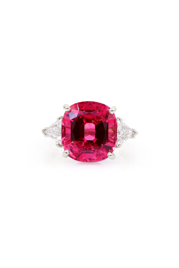 Oscar Heyman Platinum Rubellite & Diamond Ring