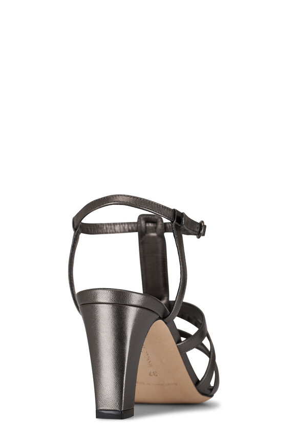 Manolo Blahnik - Riranhi Graphite Leather T-Strap Sandal, 70mm