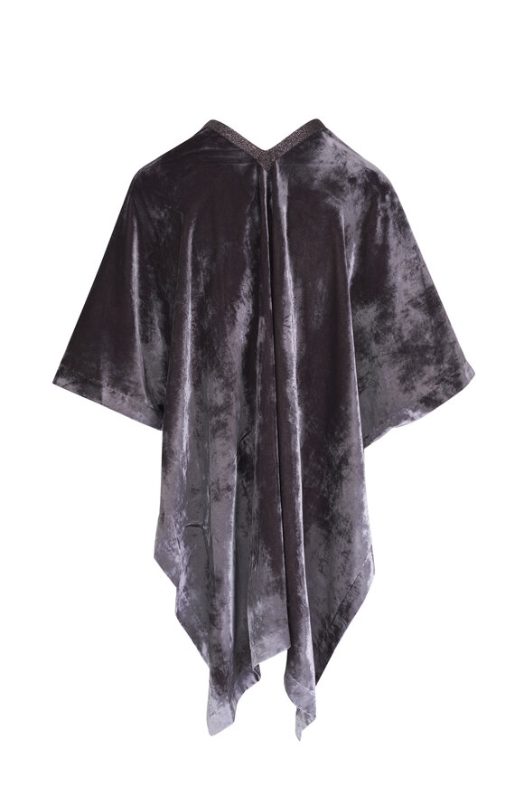 D.Exterior - Lead Velvet Velour Open Front Poncho 