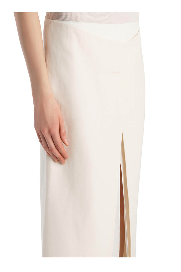 Khaite Tal Cream Double Layered Skirt - view 5