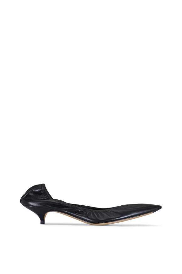 The Row - Liisa Black Leather Kitten Heel, 40mm