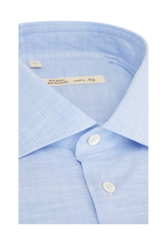 Maurizio Baldassari Blue Cotton Sport Shirt - view 3