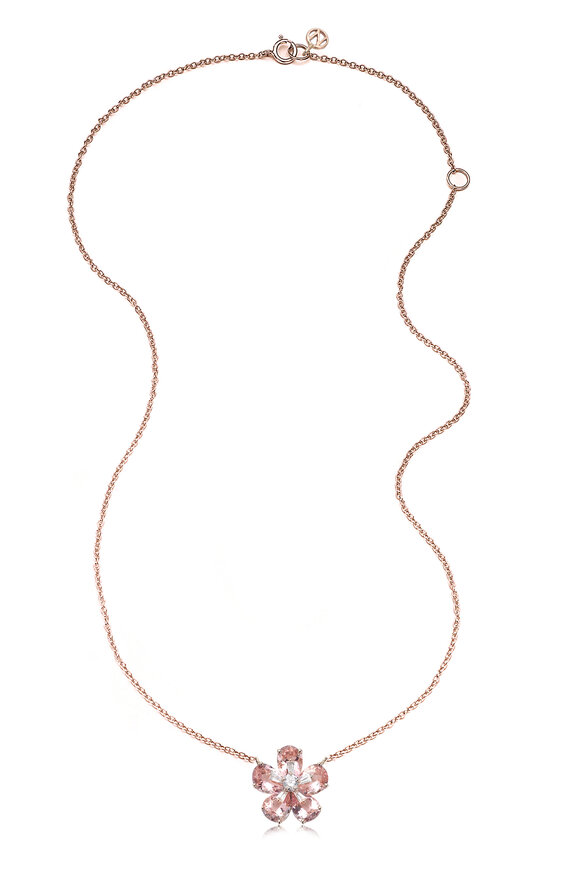 Nam Cho 18k Pink Morganite Diamond Pendant Necklace - view 1