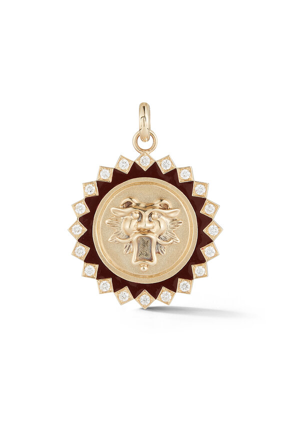 Storrow 14k Gold Diamond Guardian Lion Mabel Medallion - view 1