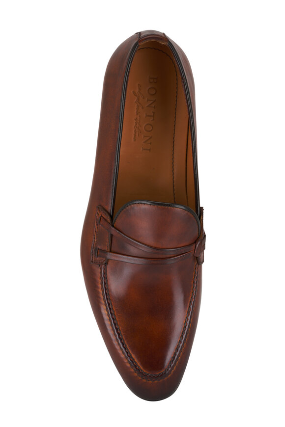 Bontoni - Festoso Giallo Scuro Brown Leather Loafer 