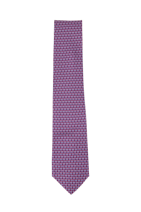 Ferragamo - Purple Bird Silk Necktie
