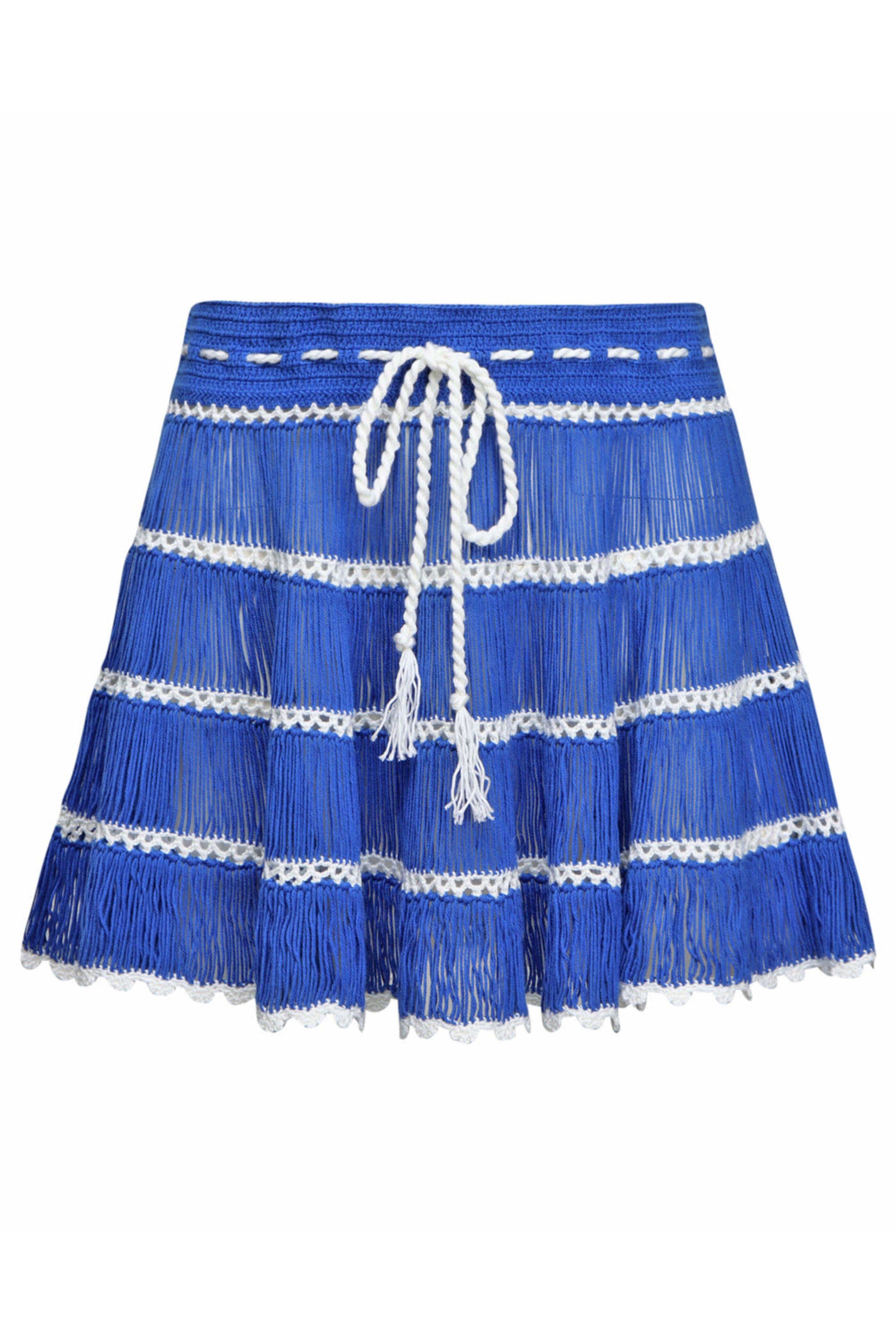 My Beachy Side - Navy Crochet Bonbon Mini Skirt