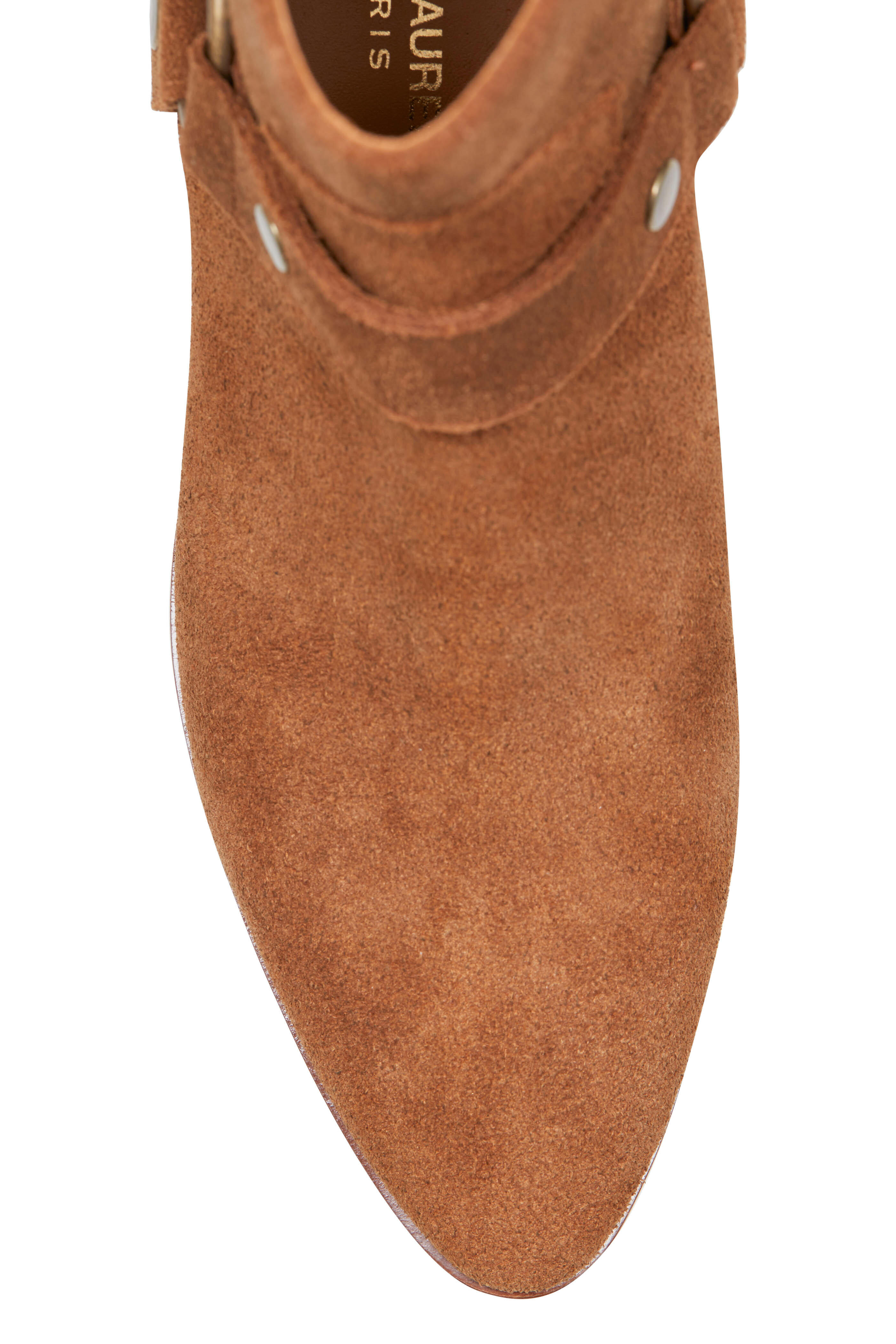 Saint Laurent - West Tan Suede Harness Boot, 45mm