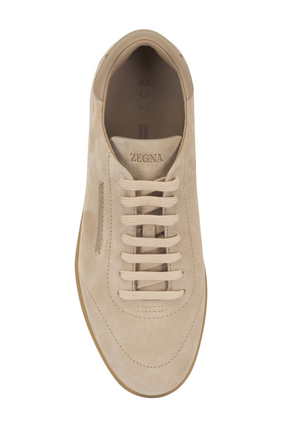 Zegna 232 Sand Suede Low Top Sneaker - view 4