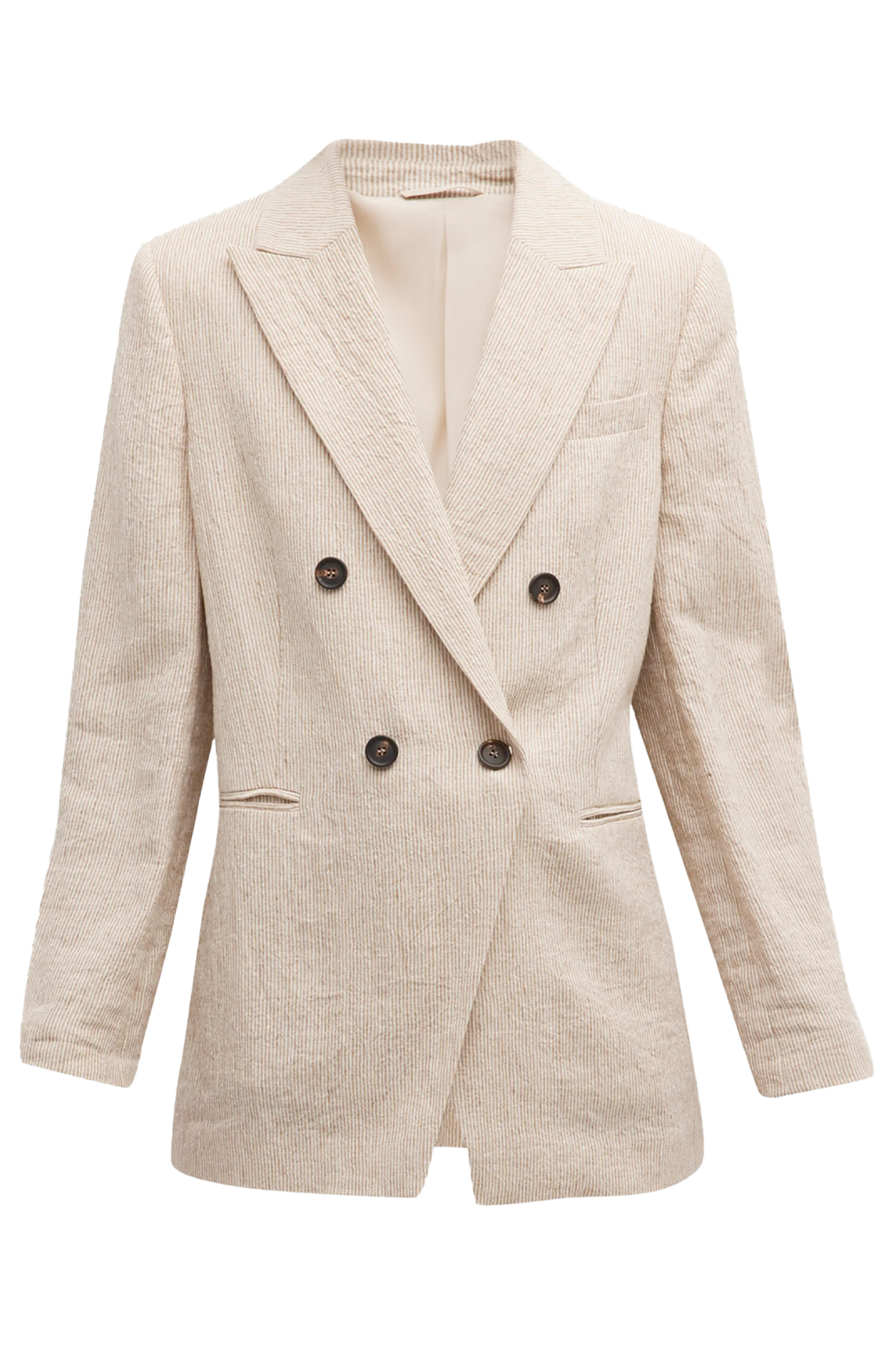 Brunello Cucinelli - Panama Crinkle Linen Prince Of Wales Jacket