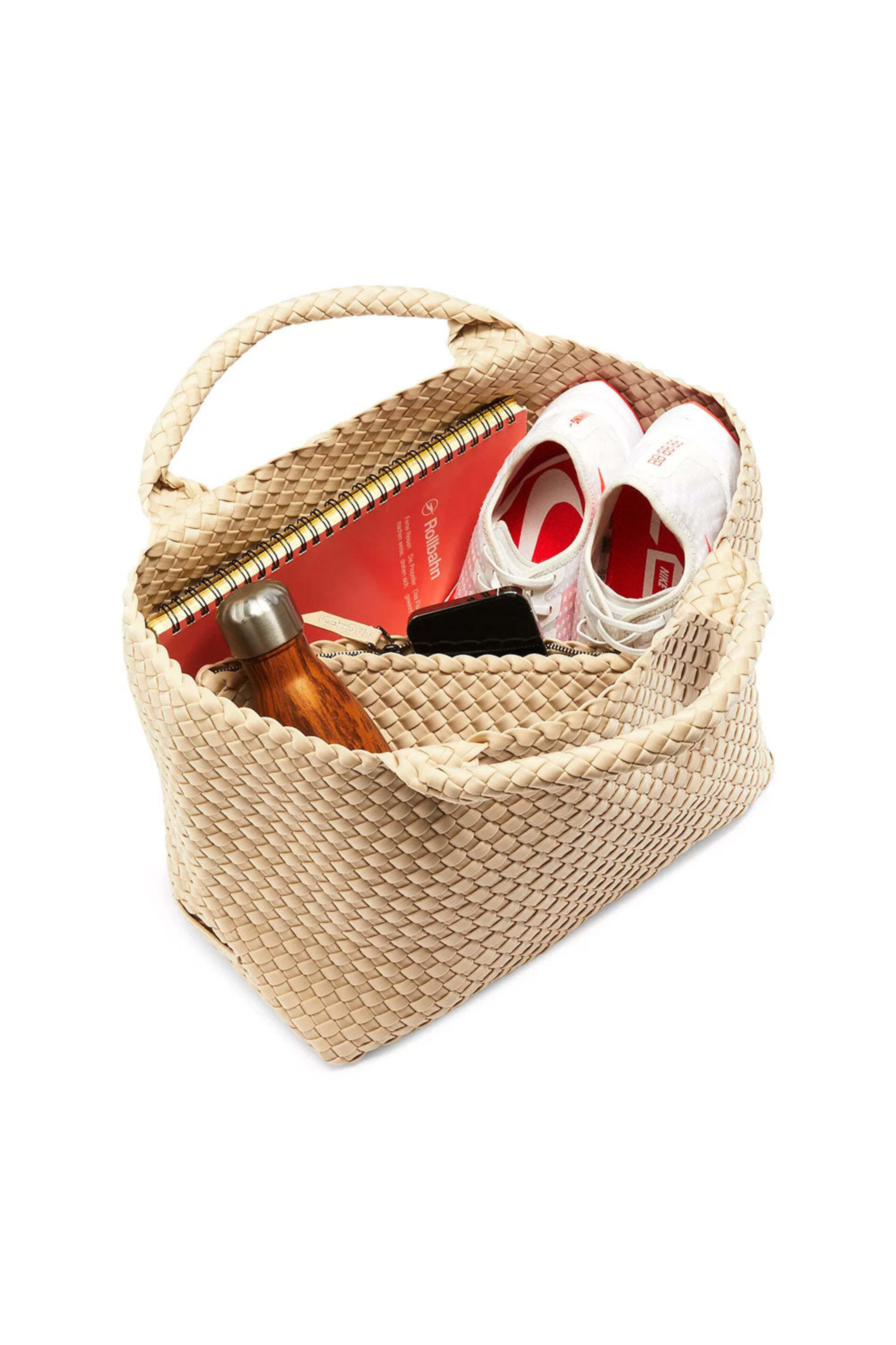 Naghedi - St. Barths Medium Woven Tote in Ecru