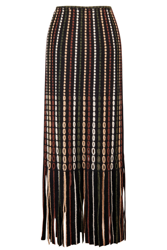Ulla Johnson Ineze Multicolor Fringe Knit Midi Skirt - view 2