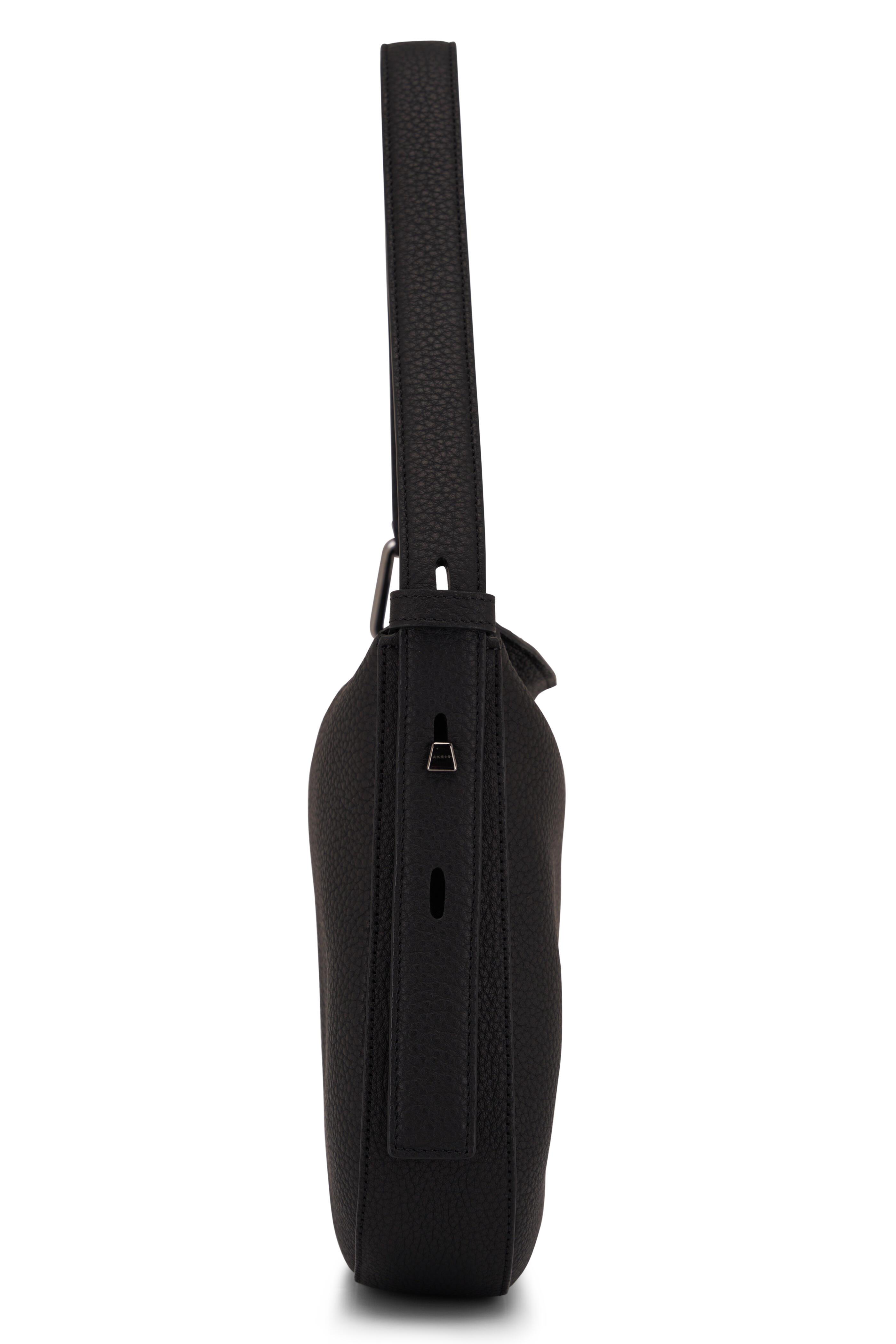 Akris - Little Anna Black Leather Hobo Bag