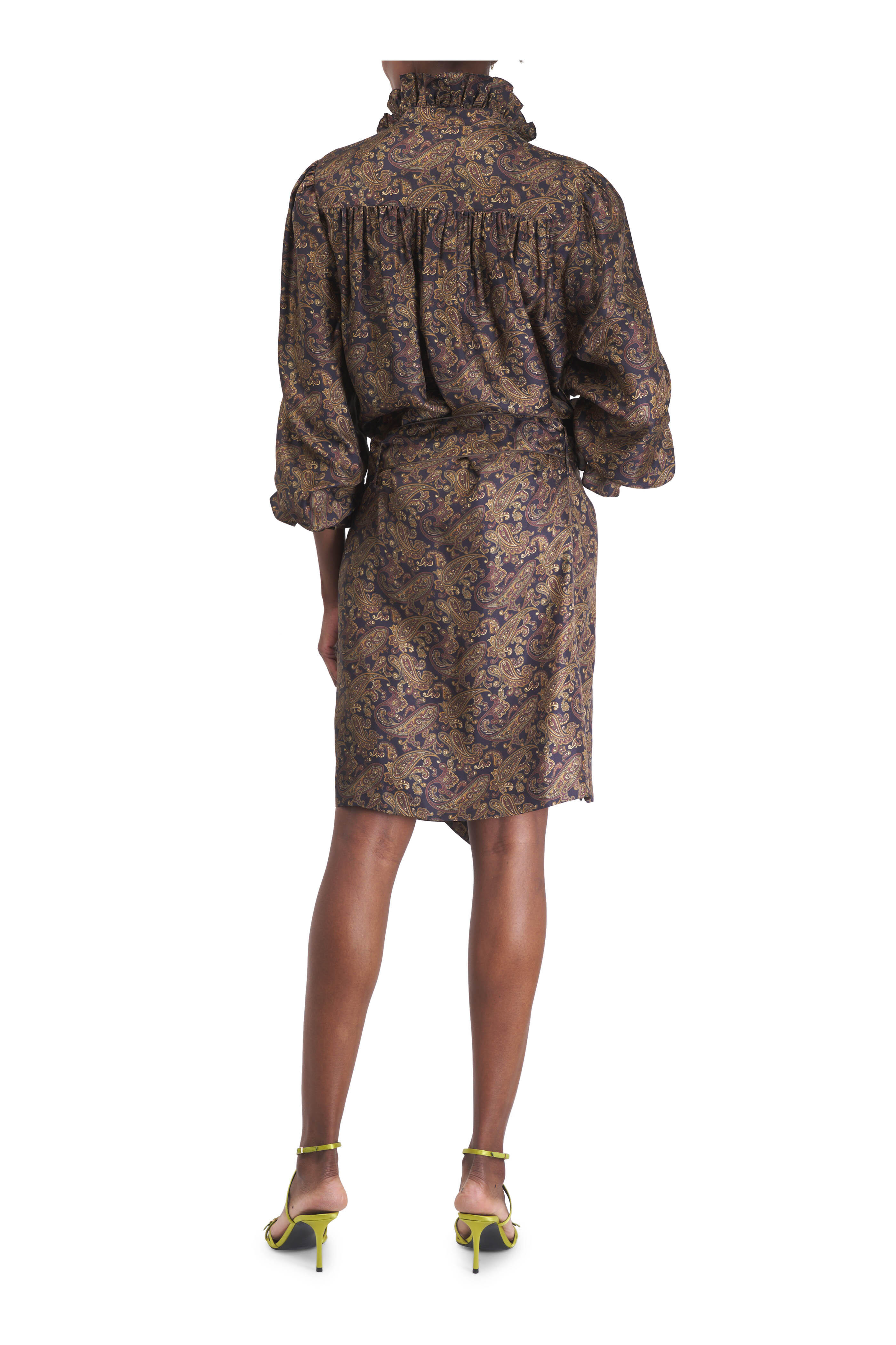 【送料&関税込】Saint Laurent Printed Silk Mini Dress Saint Laurent - Black, Red & White Floral Print Silk Mini Dress