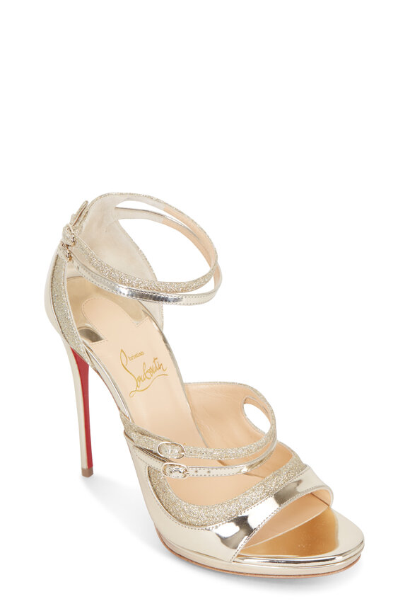 Christian Louboutin - Sotto Sopra Specchio Glitter Sandals, 100mm