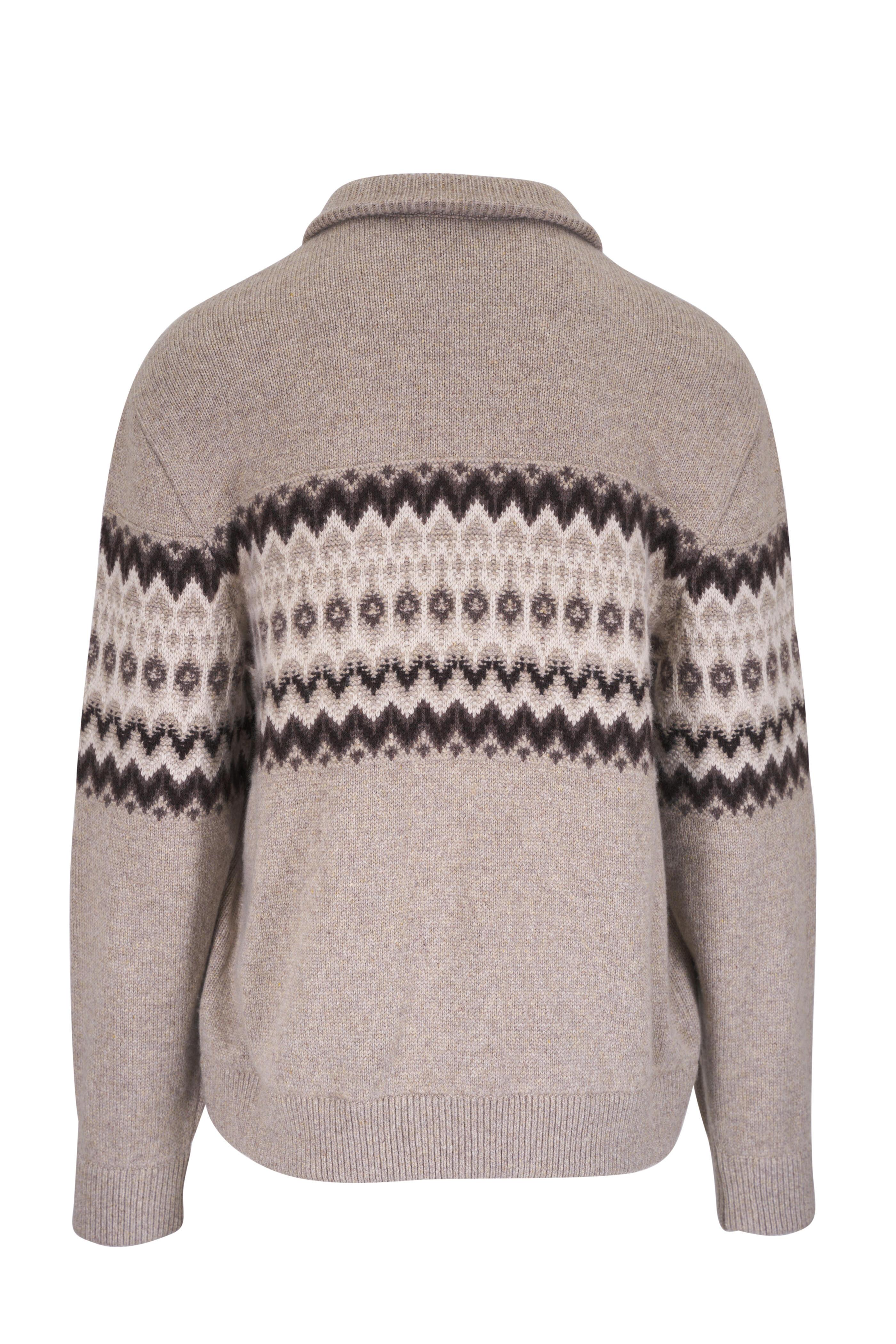 シバイヌふくすけ　　　Loro Pianaカシミアセーター 　42 Loro Piana - Alpe Pile Beige Cashmere Bomber Sweater
