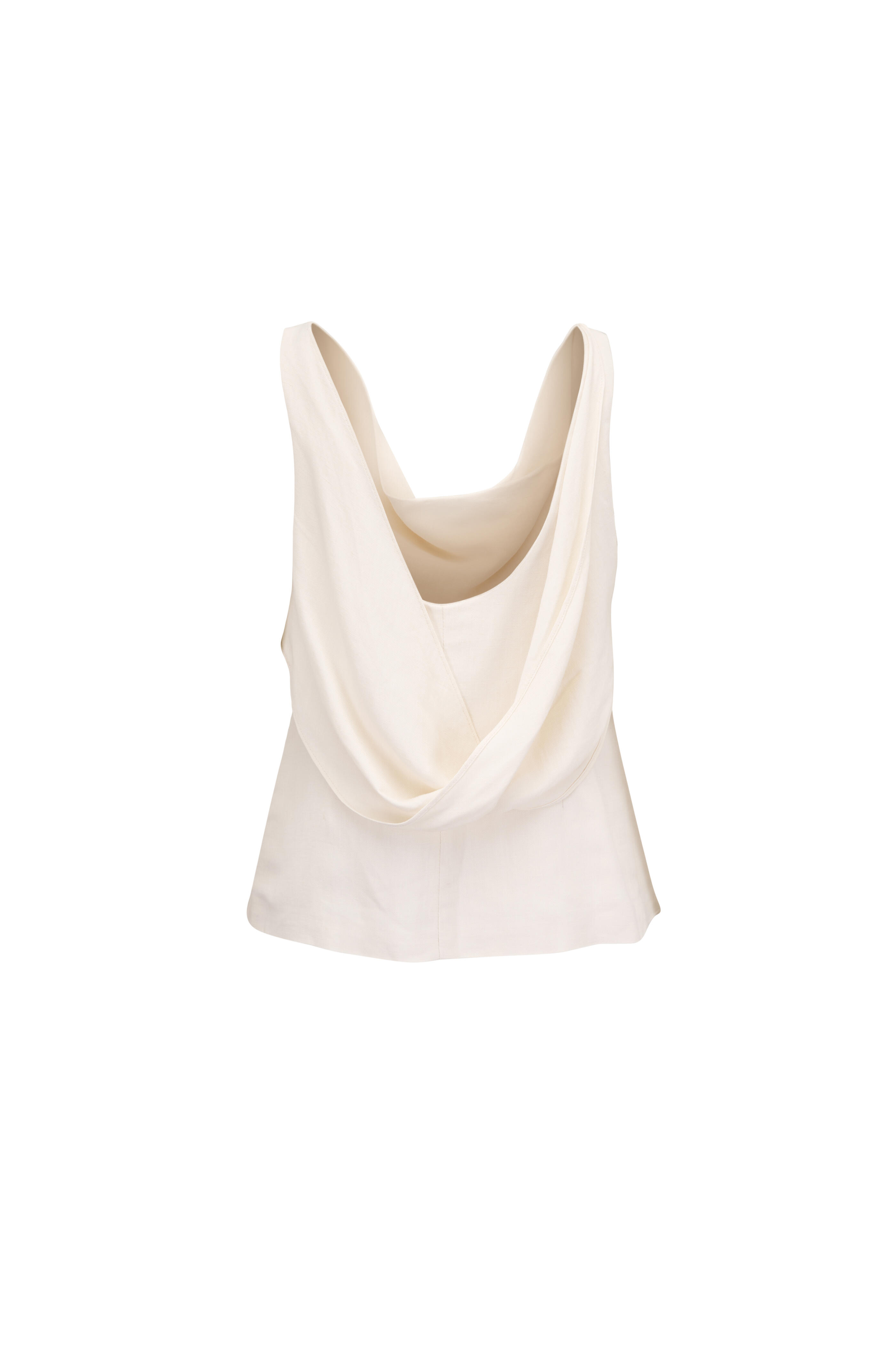 Brunello Cucinelli - Ivory Fluid Twill Draped Top